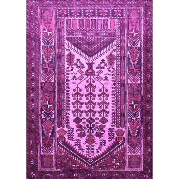 Ahgly Company Indoor Rectangle Persian Purple Traditional Area Rugs, 5' x 7'
