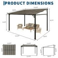thumbnail image 6 of Juiluna 10'x 12' Lean to Gazebo, Hardtop Wall Pergola with Polycarbonate Roof, Aluminum Frame Mounted Gazebo for Lawn Patio Deck Yard and Party, 6 of 8