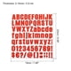 thumbnail image 2 of Kit de calcomanías de letras y números autoadhesivas de vinilo Uxcell, rojo, 81 piezas, 4 hojas, 2 of 5