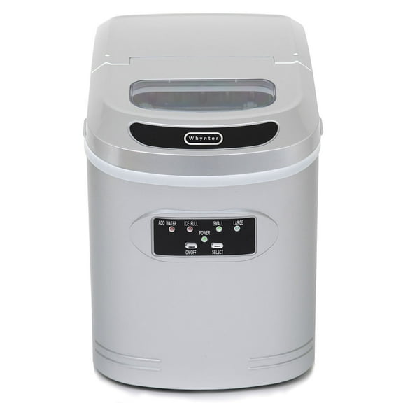 Whynter Compact Portable Ice Maker, 27 lb Capacity, Metallic Silver