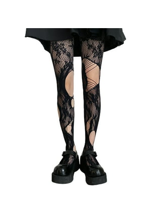  HeiBai Xiong Goth Fishnets Socks Punk Skull Tights Sheer  Pantyhose Stockings For Women: Clothing, Shoes & Jewelry