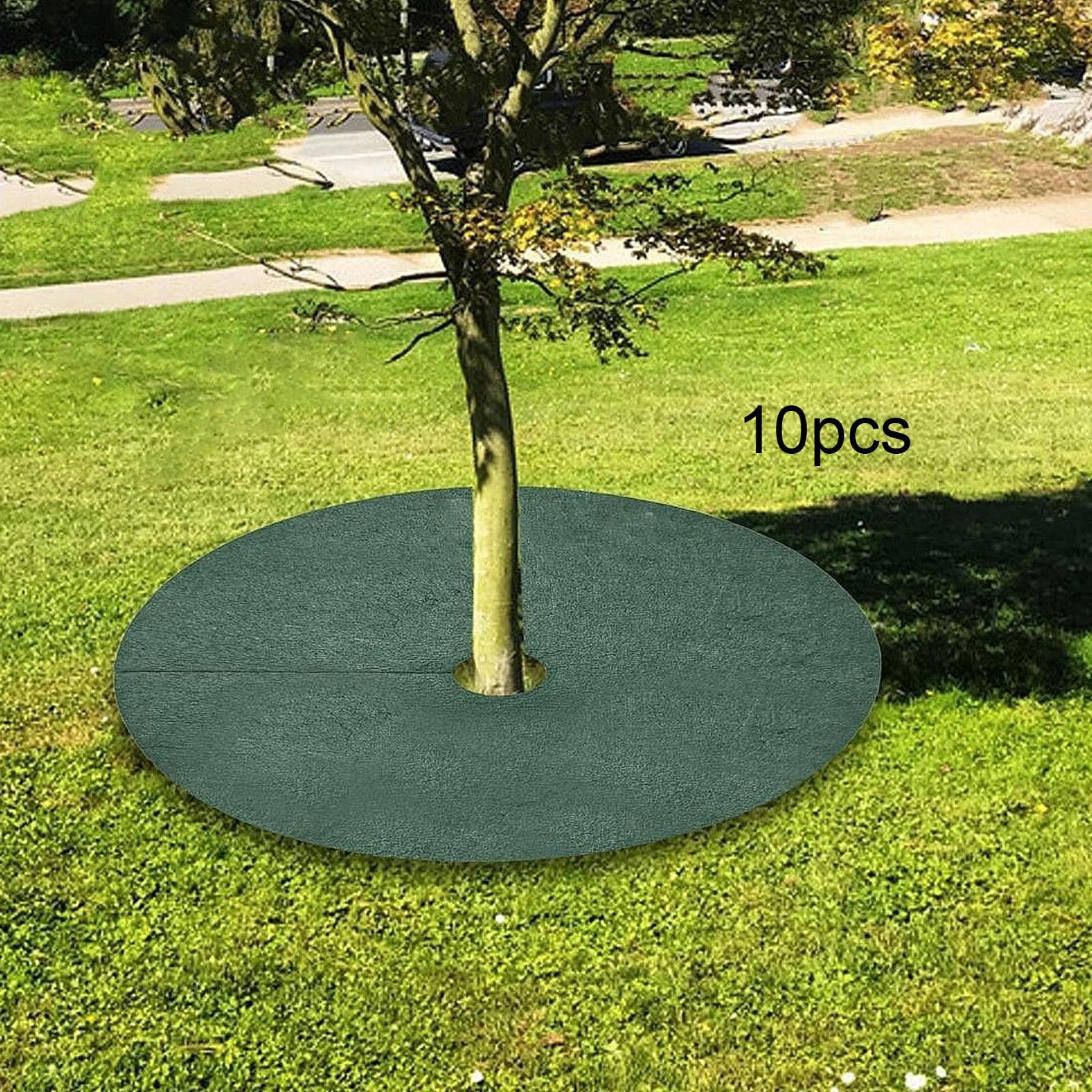 figatia 10 Pieces Tree Mulch Rings for Control Fruit Tree Protector Potted Plant Protection Round Non Woven Protection Mats 72cm 8cm Hole