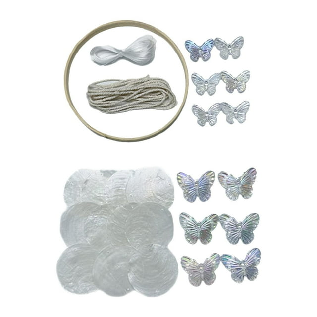 jinwen DIY Shell Wind Chimes Kit Handmade Hanging Chime for Outside Yard Home Decor White