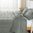 thumbnail image 3 of NC Queen Comforter Sets With 2 Pillow Shams, 3 Piece Soft Bedding Set, Dark Gray, 3 of 6