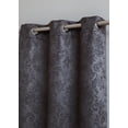 thumbnail image 4 of Evelyn Embossed Thermal Grommet Blackout Curtains Room Darkening, Noise Reduction Fabric Blocks 97% of Sunlight (Panel Pair 38" W x 108" L, Charcoal), 4 of 4