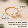 thumbnail image 5 of LeeCHee 16 Pcs Pearl Napkin Rings Bulk, Metallic & Plastic 2.2 Inch Napkin Holders for Elegant Dining, Wedding, Christmas Table Decor, 5 of 7