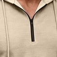 thumbnail image 3 of ZVNAΖH Men's Waffle Knit Hoodie, Quarter Zip Pullover with Drawstring Hood, Long Sleeve Casual Lightweight Top, Fall Winter, S-3XL, 3 of 6