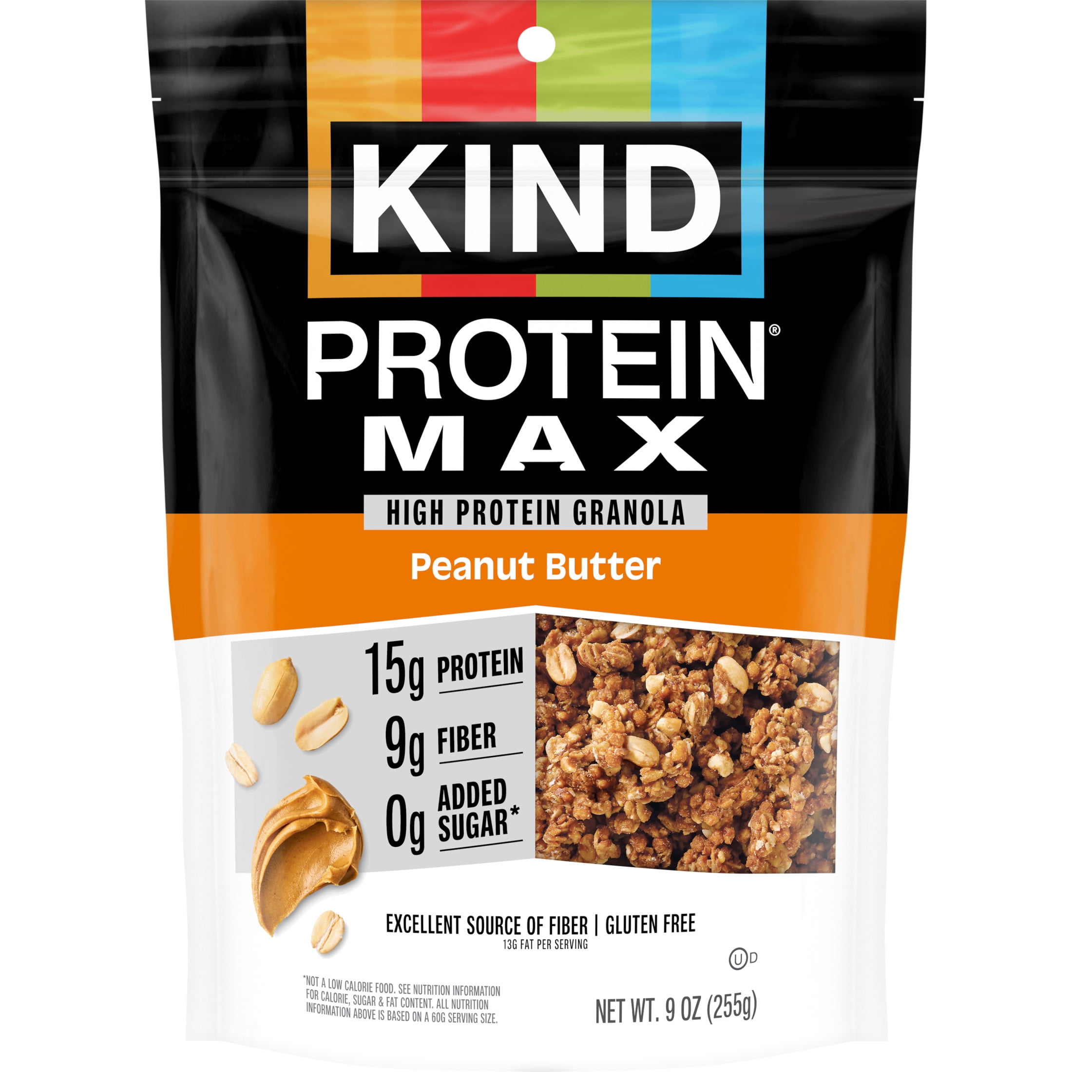 (5 pack) KIND Protein Max Granola, Peanut Butter, Gluten Free, 15g Protein, 9g Fiber, 9 oz