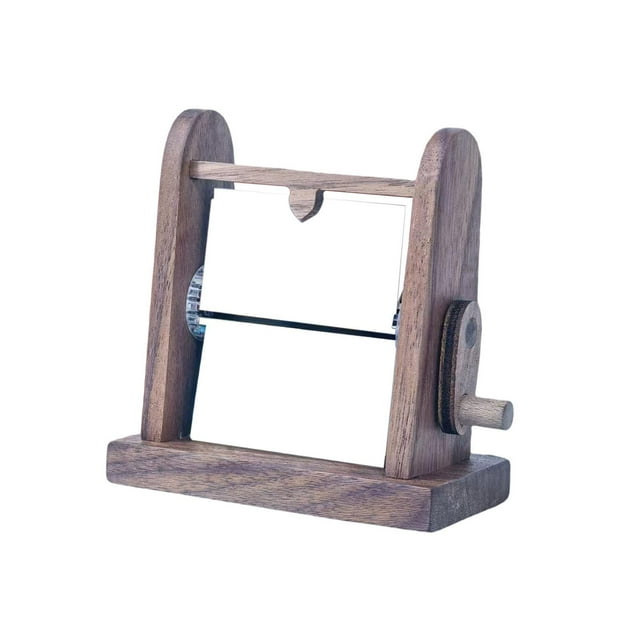 simhoa Photo Flipbook Frame Home Decor Hand Cranked for Valentine Party Anniversary Black walnut