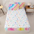thumbnail image 4 of Castle Fairy Smooth Pastel Fluid Swirl Zipper Full Size Comforter Sets with Fitted Sheet and 2 Pillowcases,Soft Gradient Ribbon Abstract Tile Zipper Bedding Set,Pink Sky,Reversible,4pcs, 4 of 6