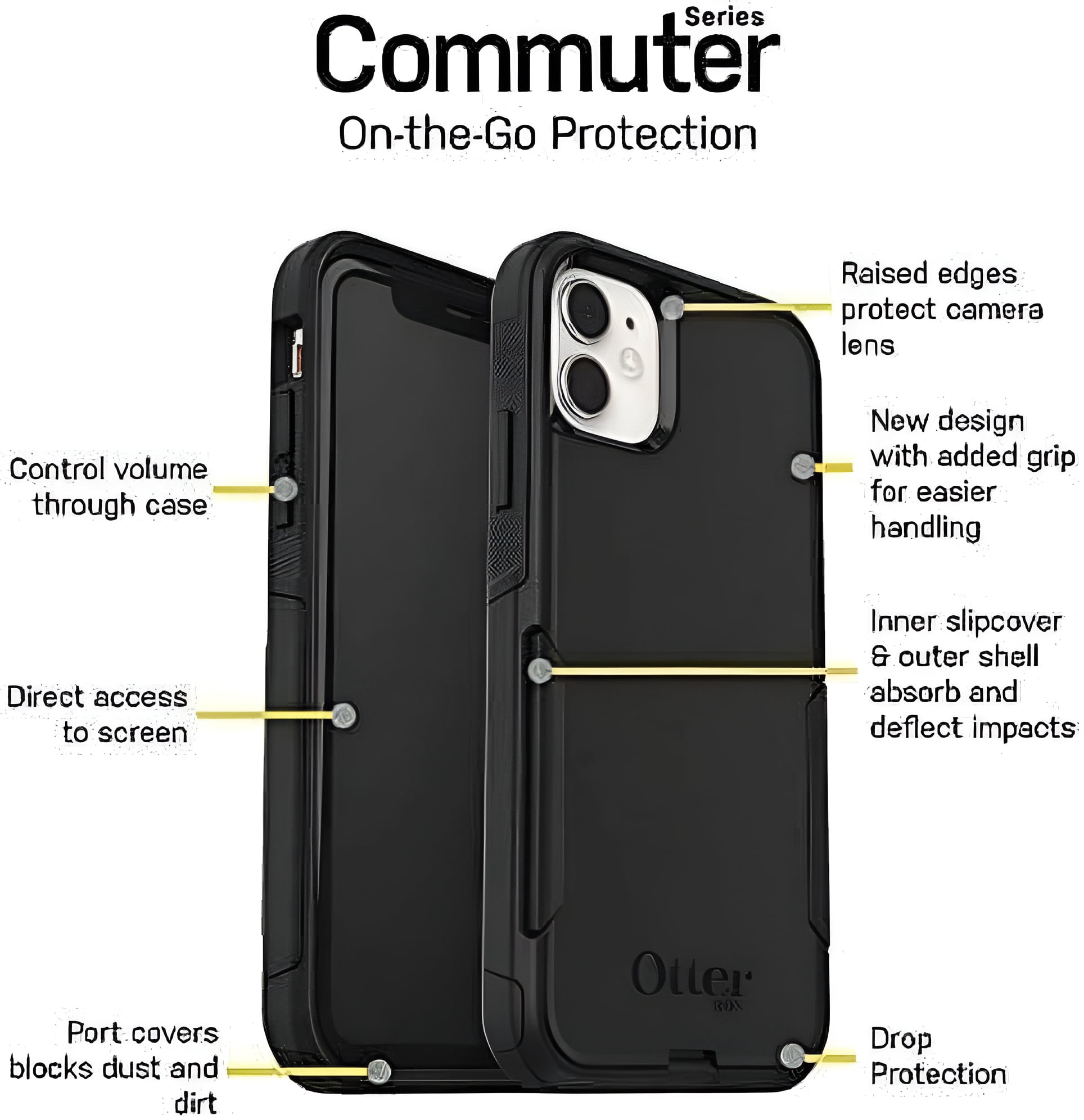 OtterBox Commuter Series Back Cover Cell Phone Case for iPhone 11, Cosmic Ray