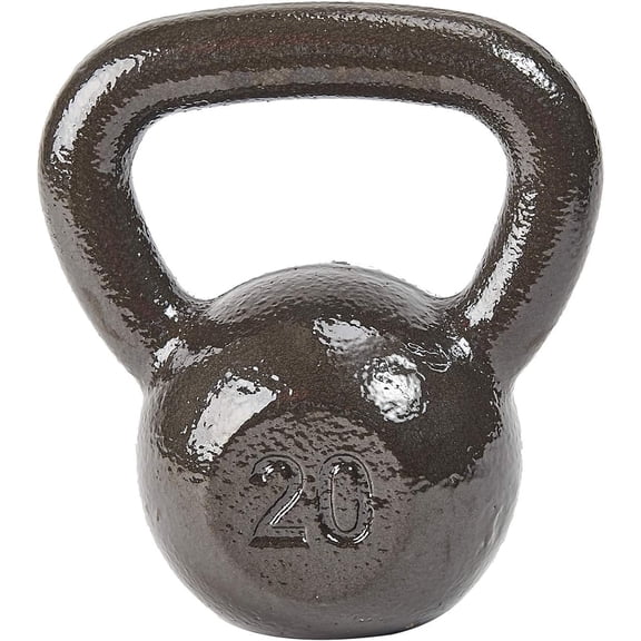BalanceFrom Cast Iron Kettlebell for Home Gym Strength Training Exercises, 20 Lb, Grey