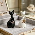 thumbnail image 6 of Modern Ceramic Cat Figurine Minimalist Animal Sculpture Decorative Ornament for Home Office Living Room Shelf Decor, 6 of 8