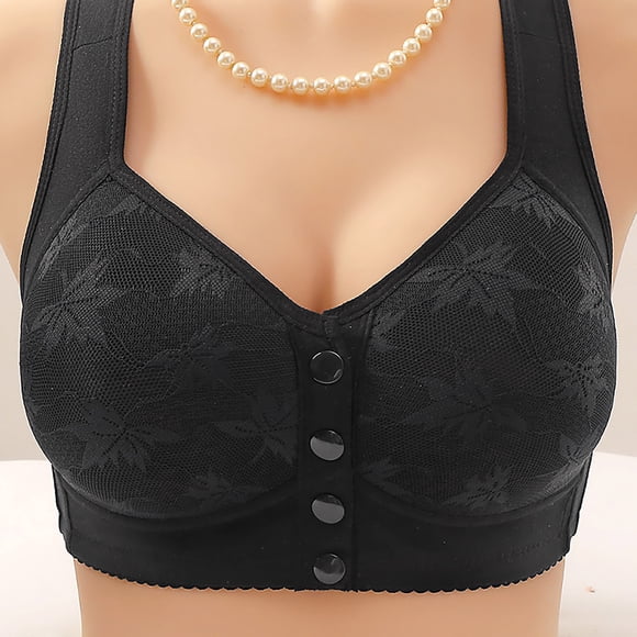 Sriper Front Closure Bras for Women No Underwire,Wireless Seamless Strapless Bras Push Up,Paded Yoga Bras,Exercise Clothes Brasieres,Ropa Deportiva Para Mujer,Black 4X