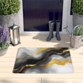 thumbnail image 2 of Black and Gold Marble Glitter Streaks Flannel Non Slip Door Rugs,Washable Door Mats Indoor,Decorative Door Mats,Dirt-Resistant and Absorbent Doormat for Entrance,Bedroom,Kitchen,Bathroom,23.5"x16", 2 of 5