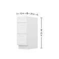 thumbnail image 5 of Furinno Shaker Drawer Base Kitchen Cabinet with 3-Drawers, Ready to Assemble, 24 D x 12 W x 34.5 H, White, 5 of 8