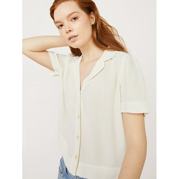 Free Assembly Women’s Short Sleeve Camp Shirt