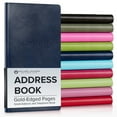 thumbnail image 3 of Gallery Leather Small Address Book with Alphabetical Tabs up to 403 records, Leather Notebook Hardcover, Telephone and Address Books - 6x3.25", Pocket Address, Acadia Navy, 3 of 9