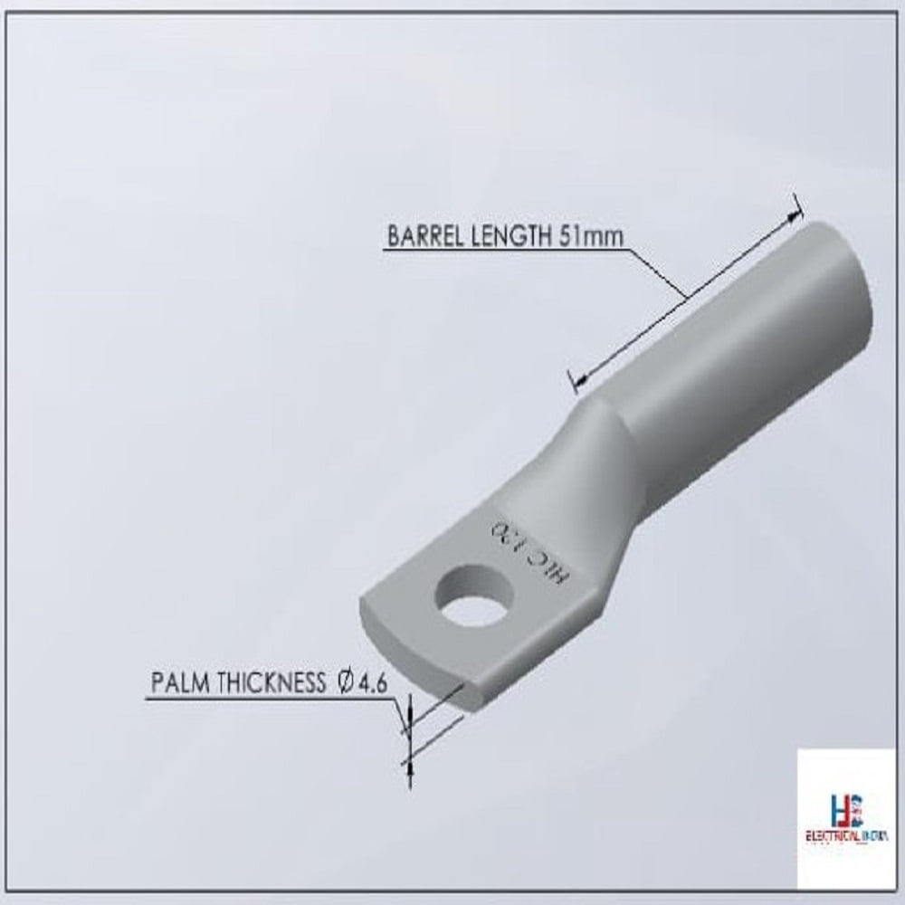 HLC Aluminum Lug | 120 mm² Wire Connector | Stud Hole | Heavy Duty Electrical Cable Lug | Crimp Type pack of 6