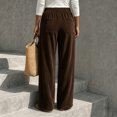 thumbnail image 4 of Stralyhd Corduroy Pants Women High Waisted Drawstring Stretchy Loose Fit Casual Wide Leg Pants with Pockets Coffee M, 4 of 4