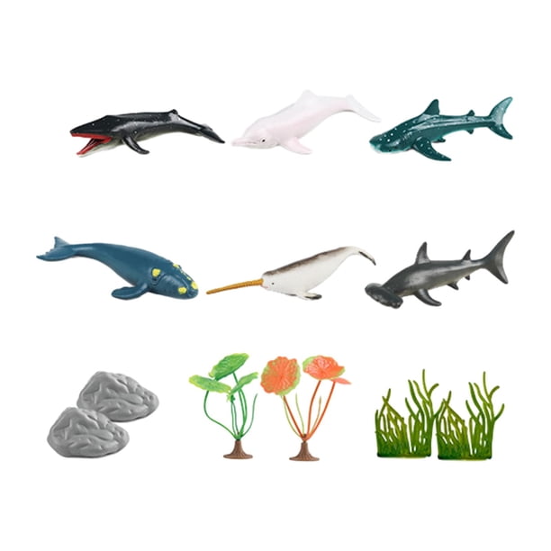 Criaturas marinas realistas, figuras de vida marina para material didáctico. Estilo B