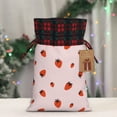 thumbnail image 5 of Rocae Strawberry Print Christmas Drawstring Linen Gift Bag with Drawstrings Treat Bag Goody Present Bags for Christmas Party Favor, 5 of 8