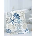 thumbnail image 3 of Blue Beige Coastal Towel Set of 3, Soft Microfiber Bath Towels, Hand Towel, Washcloths, Summer Beach Starfish Coral Nautical Quick-Dry Absorbent Towels for Bathroom Kitchen Hotel Beach Gym Spa, 3 of 7