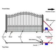 ALEKO Garden Yard Steel Single Sliding 16 Gate St. Louis Style with Gate Opener