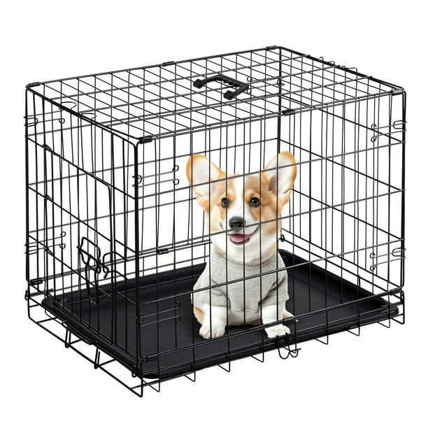 Jaula para perros Simple Deluxe de 60 cm con una sola puerta y bandeja de plástico