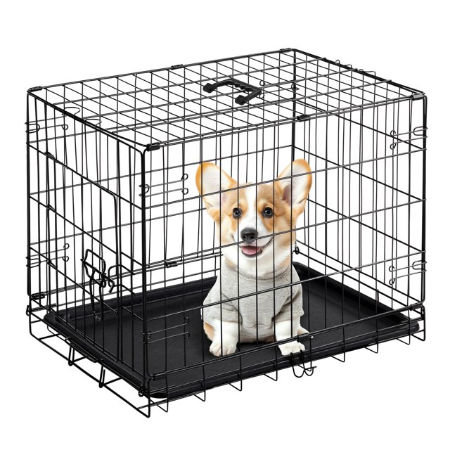 Jaula para perros Simple Deluxe de 60 cm con una sola puerta y bandeja de plástico