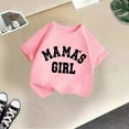 thumbnail image 5 of shoper 4t Girl Shirts Crew Neck Letter Print Short Sleeve Comfy Holidays Tops T-Shirts Toddler To Big Kid Pink 130, 5 of 5