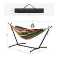 thumbnail image 2 of Double Hammock with Stand, Heavy-Duty 2-People Hammock, Stand Set with Carrying Bag, Storage Bag, Heavy-Duty Portable Hammock for Park, 450LB Capacity - Rainbow Stripe, 2 of 5