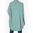 thumbnail image 2 of TheMogan Women's PLUS Draped Jersey Knit 3/4 Sleeve Oversized Open Front Cardigan, 2 of 7