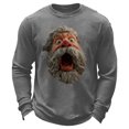 thumbnail image 2 of Christmas Shirts for Men Long Sleeve Casual Crewneck Funny Santa Claus Graphic Waffle Shirt Xmas Holiday Shirt, 2 of 4
