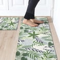 thumbnail image 2 of Green Leaf Kitchen Rug Set of 2 Tropical Plant Leaf Anti-Fatigue Non-Slip Kitchen Rugs Sage Green Comfort Standing Mat Waterproof PVC 2/5 Inch Thick Carpet for Kitchen Sink (17.3" x28" + 17.3" x 47"), 2 of 6