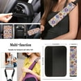 thumbnail image 4 of Yuyamidu Colorful Floral Car Seat Cover Full Set with Steering Wheel Cover Seat Belt Pads Armrest Cover Cushion Cup Holders Lip Gloss Holder Keychain for Most Vehicles Floral Auto Accessories, 4 of 6