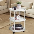 thumbnail image 4 of YOTQUSKI 3 Tier Table with Wheels, Accent Table, End Tables, Side Tables for Living Room, Plastic Waterproof Concise Rectangle End Table for Living Room, Bedroom, Patio, 4 of 5