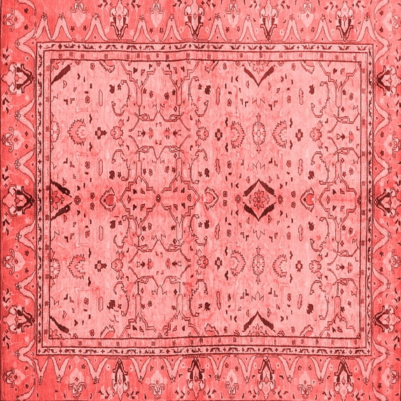 Ahgly Company Indoor Square Oriental Red Traditional Area Rugs, 5' Square