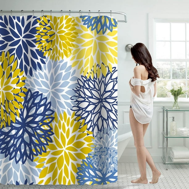 Cortina de ducha myvepuop de 70 x 70 pulgadas con 12 ganchos de plástico, impermeable, para baño, resistente, lavable a máquina, secado rápido, color morado, talla única