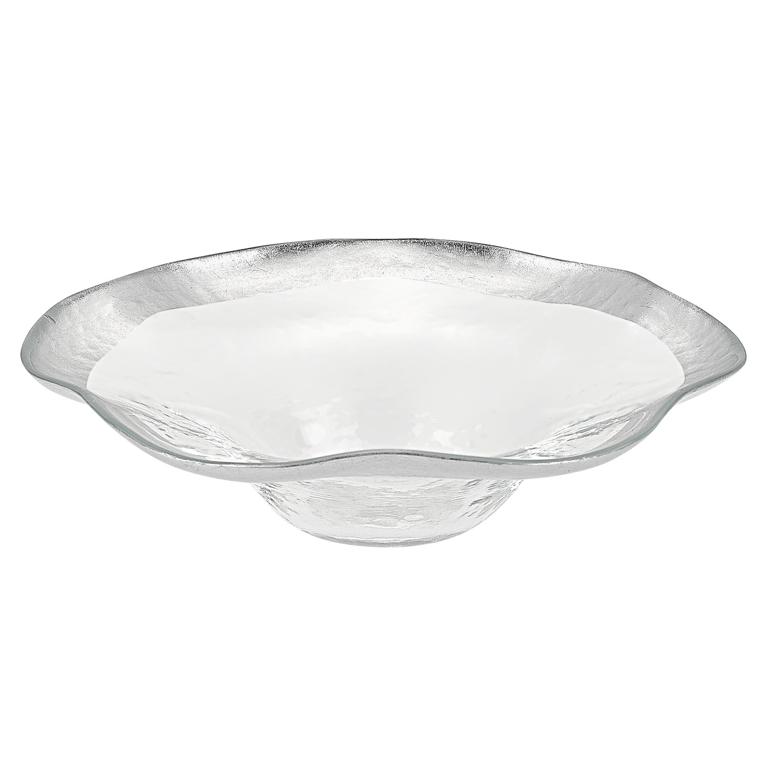 8 Inch Round Wave Handmade Glass Bowl