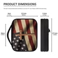 thumbnail image 4 of Renewold Casual Bible Bags and Totes for Men Cross American Flag Bible Case with Handle and Zippered Back Pocket Multi-Function Bible Organizer, 4th of July, 4 of 7