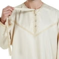 thumbnail image 5 of Christmas Clearance! Borniu Thobe,Robe for Men, Muslim Robe Arab Middle Robe Pattern Ear Long Sleeve Standing Neck Fashion Casual Robe Muslim Clothes for Men Clearance, 5 of 8