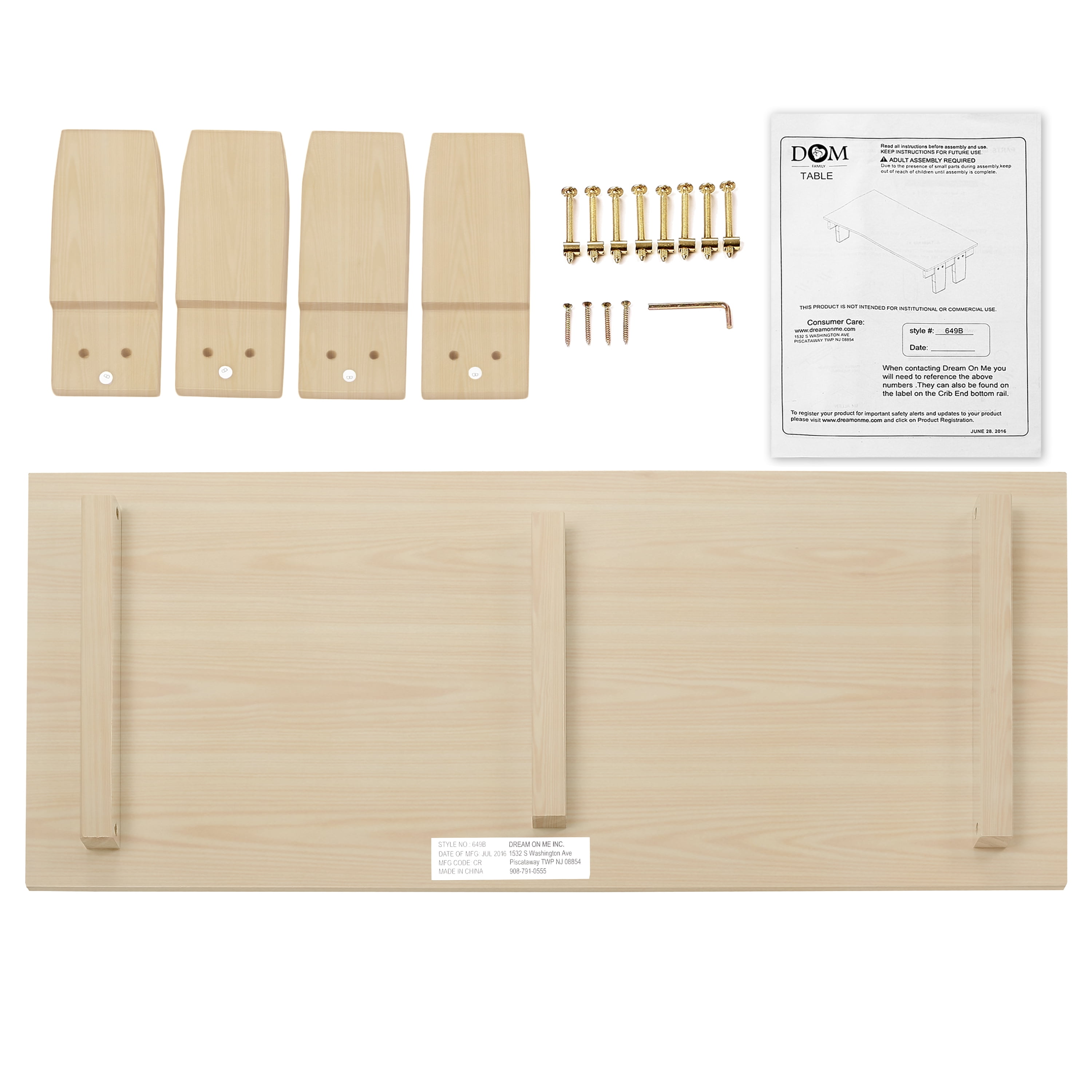 Dream On Me 3 in 1 Toddler Bed Convertible Kit, Vintage White Oak