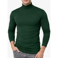 thumbnail image 2 of URBAN BUCK Men Turtleneck Long Sleeve Slim Fit Shirt - Ultra Soft Cotton Premium Winter Sweater - Warm Pullover Fitted Sweatshirt Kyle Green (XL), 2 of 7