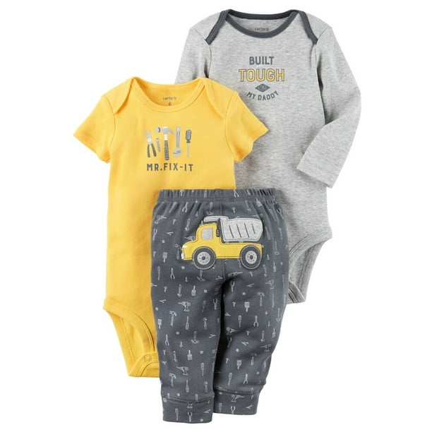 Carter's Carters Baby Boys 3Piece Little Character Set Mr. FixIt Construction Yellow