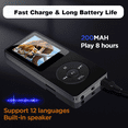 thumbnail image 5 of Reproductor MP3 MP4 Bluetooth con pantalla LCD, HiFi, graves potentes, radio FM, 16 GB; reproductor MP3 Bluetooth 5.0, reproductor de música deportiva, 16 GB, HiFi, vídeo, radio, grabación. NUEVO., 5 of 5