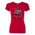 thumbnail image 2 of Wild Bobby, 1977 Ford Motors 77 Mustang Silhouette, Cars and Trucks, Women Slim Fit Junior Tee, Red, X-Large, 2 of 4