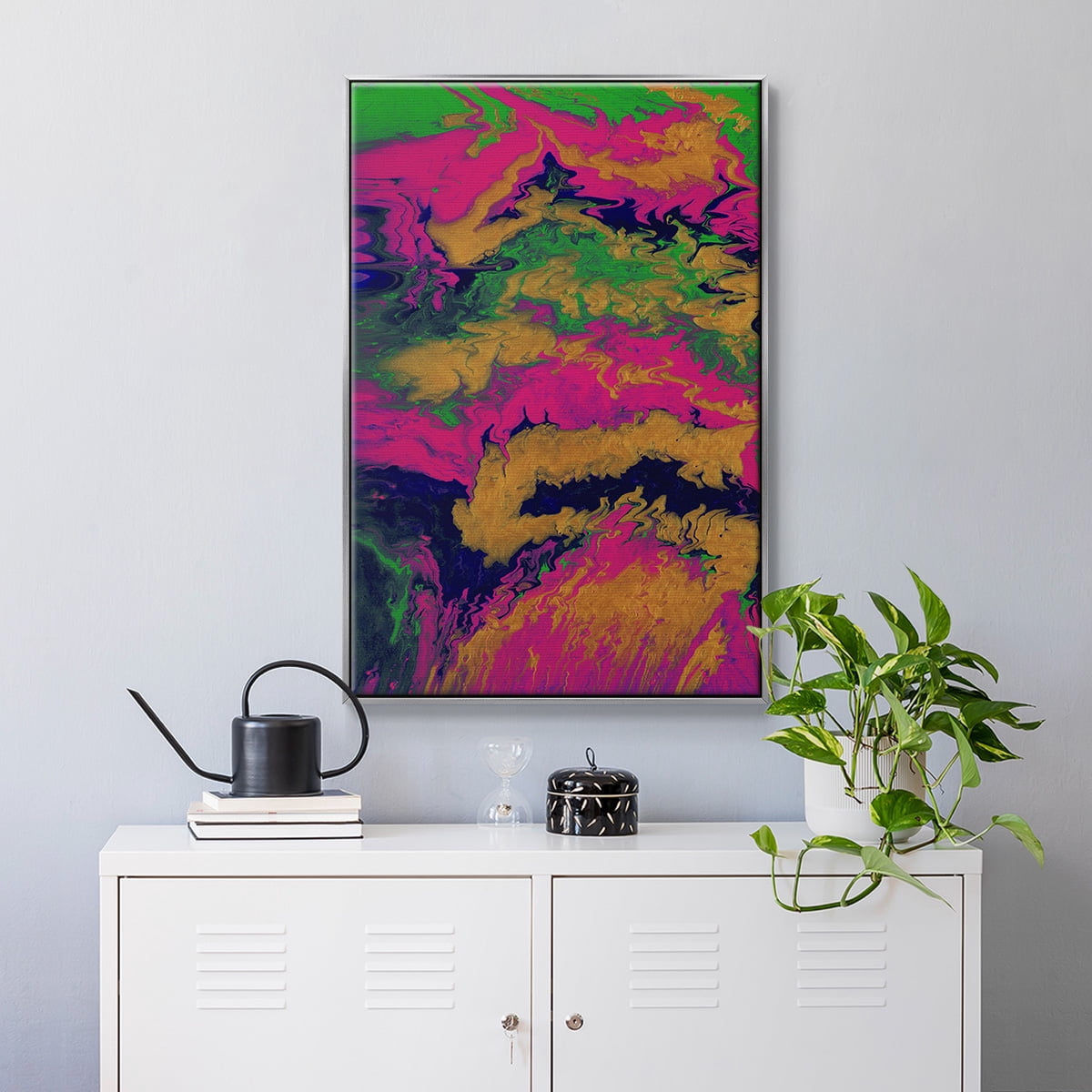 M48 Framed Premium Gallery Wrapped Canvas - Ready to Hang - 27 x 41 - Silver Floating Frame