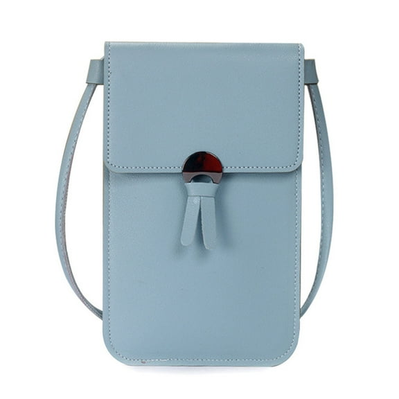 Compatible with Cell Phone Bag, Multi-pocket Crossbody Pouch with Shoulder Strap-blue