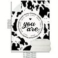thumbnail image 4 of 1pc Ultra Soft Flannel Throw Blanket with Inspirational Quotes & Cow Print Design – Cozy Reversible All Season Comfort for Home or Office Naps, 4 of 6
